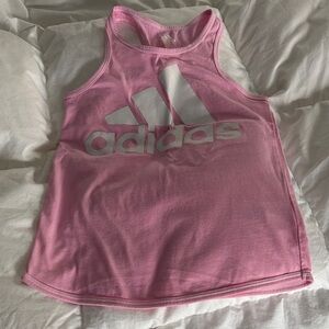 Adidas Light Pink Sleeveless Top with White Logo